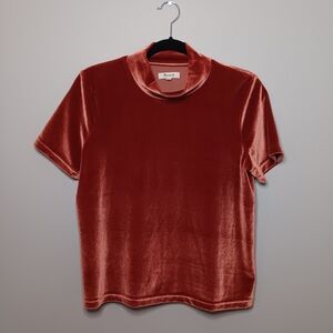 Madewell Velour Rust Orange T-Shirt